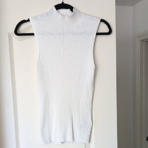 Madewell White Ribbed Sleeveless top